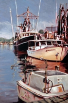 David Nance Beaufort Fishing Boats oil on canvas boats seascapes coastal