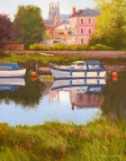 David Nance Bridgetown Mooring oil on canvas boats still life landscape