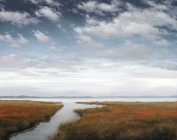 David Nance Channel Marsh oil on canvas coastal seascapes clouds