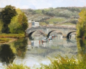 David Nance Dart River Bridge oil on canvas landscapes painting still life david nance