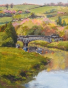 David Nance Totnes Bridge oil on canvas landscapes painting still life david nance