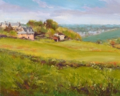 David Nance Totnes Meadow oil on canvas landscapes painting still life david nance